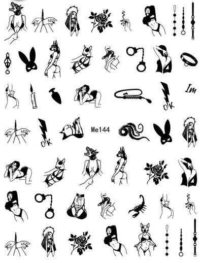 1 τεμ. Σέξι κορίτσι Αφηρημένο Γυναικείο Σχέδιο Προσώπου Τρισδιάστατα αυτοκόλλητα νυχιών Χαλκομανίες με μοτίβο χαρακτήρων Μανικιούρ Διακόσμηση νυχιών Χαλκομανίες συρόμενο