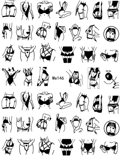 1 τεμ. Σέξι κορίτσι Αφηρημένο Γυναικείο Σχέδιο Προσώπου Τρισδιάστατα αυτοκόλλητα νυχιών Χαλκομανίες με μοτίβο χαρακτήρων Μανικιούρ Διακόσμηση νυχιών Χαλκομανίες συρόμενο