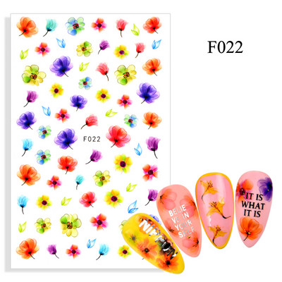 2023. aasta suvelillede flamingo küünekleebised 3D abstraktsed daami näokujunduse kleepuvad liugurmähised maniküüri küünte kaunistustega kleebised