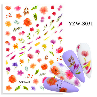 2023. aasta suvelillede flamingo küünekleebised 3D abstraktsed daami näokujunduse kleepuvad liugurmähised maniküüri küünte kaunistustega kleebised