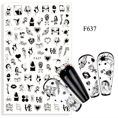 2023. aasta suvelillede flamingo küünekleebised 3D abstraktsed daami näokujunduse kleepuvad liugurmähised maniküüri küünte kaunistustega kleebised