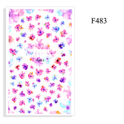 2023. aasta suvelillede flamingo küünekleebised 3D abstraktsed daami näokujunduse kleepuvad liugurmähised maniküüri küünte kaunistustega kleebised