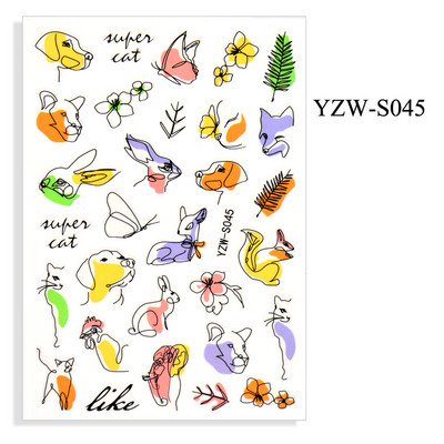 2023. aasta suvelillede flamingo küünekleebised 3D abstraktsed daami näokujunduse kleepuvad liugurmähised maniküüri küünte kaunistustega kleebised