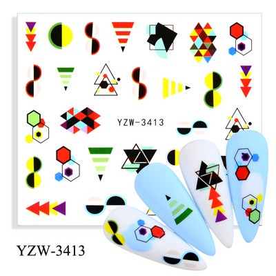 2023. aasta suvelillede flamingo küünekleebised 3D abstraktsed daami näokujunduse kleepuvad liugurmähised maniküüri küünte kaunistustega kleebised