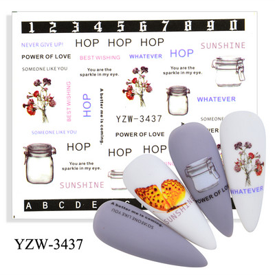 2023. aasta suvelillede flamingo küünekleebised 3D abstraktsed daami näokujunduse kleepuvad liugurmähised maniküüri küünte kaunistustega kleebised