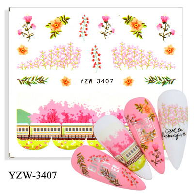 2023. aasta suvelillede flamingo küünekleebised 3D abstraktsed daami näokujunduse kleepuvad liugurmähised maniküüri küünte kaunistustega kleebised