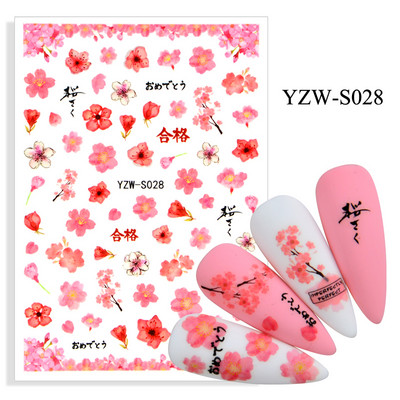 2023. aasta suvelillede flamingo küünekleebised 3D abstraktsed daami näokujunduse kleepuvad liugurmähised maniküüri küünte kaunistustega kleebised