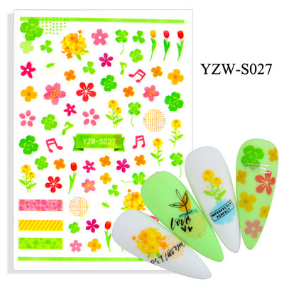 2023. aasta suvelillede flamingo küünekleebised 3D abstraktsed daami näokujunduse kleepuvad liugurmähised maniküüri küünte kaunistustega kleebised