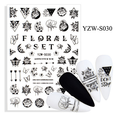 2023. aasta suvelillede flamingo küünekleebised 3D abstraktsed daami näokujunduse kleepuvad liugurmähised maniküüri küünte kaunistustega kleebised