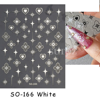 τρισδιάστατα ολογραφικά αυτοκόλλητα νυχιών Love Hearts Χρυσά μπρονζέ αστέρια Sliders Ασημί χρώμιο Nail Art DIY Διακόσμηση μανικιούρ GLBTF-S17