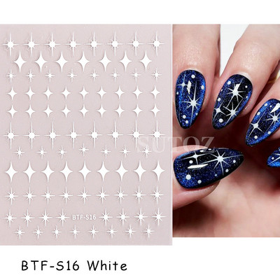 τρισδιάστατα ολογραφικά αυτοκόλλητα νυχιών Love Hearts Χρυσά μπρονζέ αστέρια Sliders Ασημί χρώμιο Nail Art DIY Διακόσμηση μανικιούρ GLBTF-S17