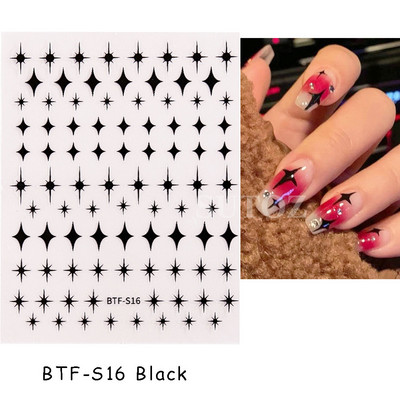 τρισδιάστατα ολογραφικά αυτοκόλλητα νυχιών Love Hearts Χρυσά μπρονζέ αστέρια Sliders Ασημί χρώμιο Nail Art DIY Διακόσμηση μανικιούρ GLBTF-S17