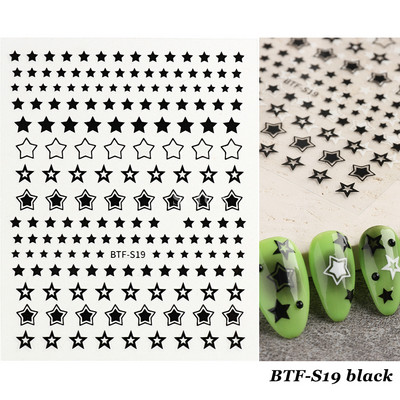 τρισδιάστατα ολογραφικά αυτοκόλλητα νυχιών Love Hearts Χρυσά μπρονζέ αστέρια Sliders Ασημί χρώμιο Nail Art DIY Διακόσμηση μανικιούρ GLBTF-S17