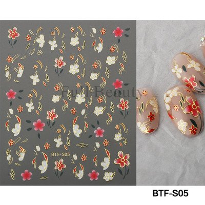 τρισδιάστατα ολογραφικά αυτοκόλλητα νυχιών Love Hearts Χρυσά μπρονζέ αστέρια Sliders Ασημί χρώμιο Nail Art DIY Διακόσμηση μανικιούρ GLBTF-S17