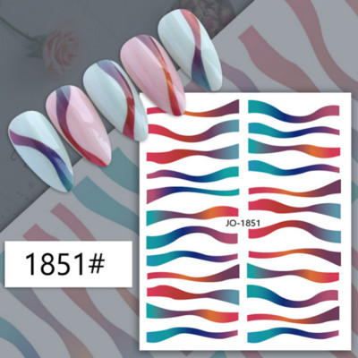 Μπλε μάρμαρο εφέ 3D Golden Wave Line Nails Art Αυτοκόλλητα Χρυσό μπρονζέ συρόμενο αυτοκόλλητο γεωμετρικές γραμμές Άνοιξη αυτοκόλλητα διακόσμηση