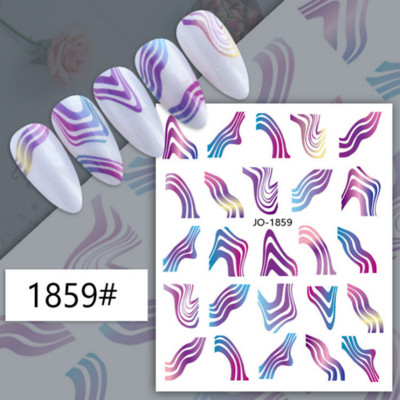 Μπλε μάρμαρο εφέ 3D Golden Wave Line Nails Art Αυτοκόλλητα Χρυσό μπρονζέ συρόμενο αυτοκόλλητο γεωμετρικές γραμμές Άνοιξη αυτοκόλλητα διακόσμηση