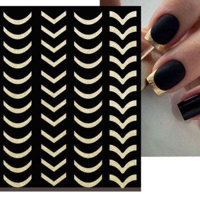 Μπλε μάρμαρο εφέ 3D Golden Wave Line Nails Art Αυτοκόλλητα Χρυσό μπρονζέ συρόμενο αυτοκόλλητο γεωμετρικές γραμμές Άνοιξη αυτοκόλλητα διακόσμηση