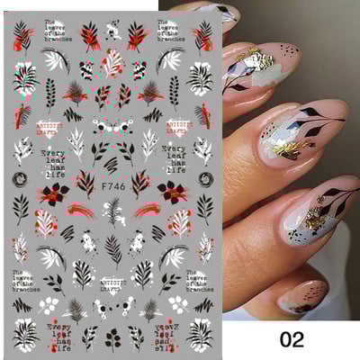 1 list bijelih reljefnih cvjetnih čipki 5D naljepnica s naljepnicama Wedding Nail Art dizajni Cvjetni cvjetni prijenos naljepnica s japanskom geometrijom