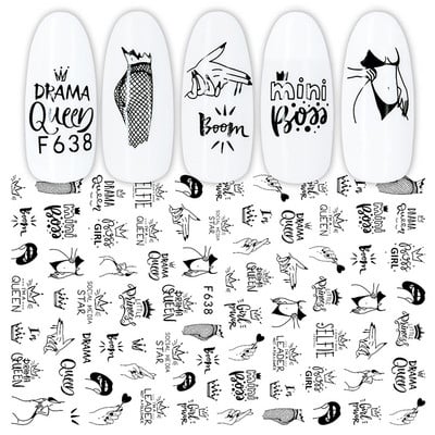 1 list bijelih reljefnih cvjetnih čipki 5D naljepnica s naljepnicama Wedding Nail Art dizajni Cvjetni cvjetni prijenos naljepnica s japanskom geometrijom