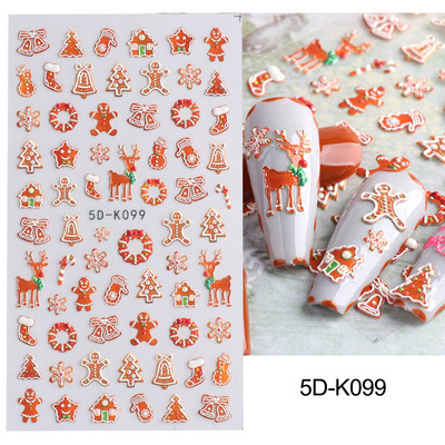 5D лилави цветя Стикери Стикери за изкуство за нокти Релефен дизайн на цветя Лепило Акрилни плъзгачи за нокти Декорации Маникюр TR5D-K045