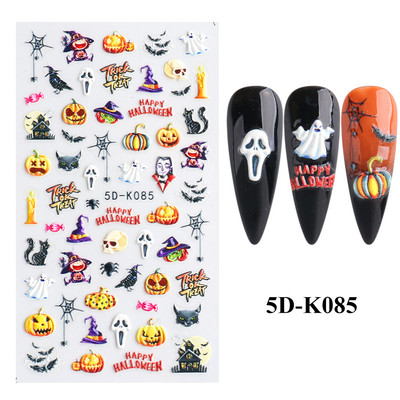 5D лилави цветя Стикери Стикери за изкуство за нокти Релефен дизайн на цветя Лепило Акрилни плъзгачи за нокти Декорации Маникюр TR5D-K045