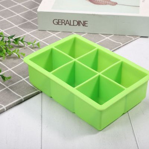 Be BPA, 6 dideli ledo padėklai, formelės milžiniškos, didelės maistinės klasės silikoninės ledo kubelių kvadratinės formos formelės „pasidaryk pats“ ledo gaminimo aparatas