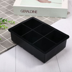 Be BPA, 6 dideli ledo padėklai, formelės milžiniškos, didelės maistinės klasės silikoninės ledo kubelių kvadratinės formos formelės „pasidaryk pats“ ledo gaminimo aparatas