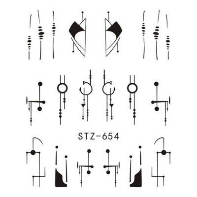 1 tk küünte veeülekande kleebis Lineaarne lillemuster, küünekunsti kaunistused küünte maniküüri jaoks mõeldud liugur Vesimärgi fooliumid CHSTZ645