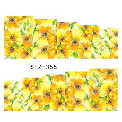 1 tk küünte veeülekande kleebis Lineaarne lillemuster, küünekunsti kaunistused küünte maniküüri jaoks mõeldud liugur Vesimärgi fooliumid CHSTZ645