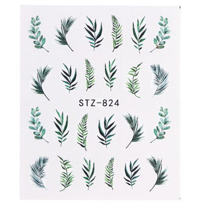 1 tk küünte veeülekande kleebis Lineaarne lillemuster, küünekunsti kaunistused küünte maniküüri jaoks mõeldud liugur Vesimärgi fooliumid CHSTZ645