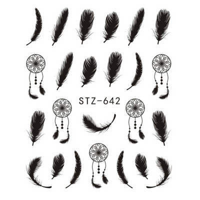 1 tk küünte veeülekande kleebis Lineaarne lillemuster, küünekunsti kaunistused küünte maniküüri jaoks mõeldud liugur Vesimärgi fooliumid CHSTZ645