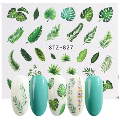 1 tk küünte veeülekande kleebis Lineaarne lillemuster, küünekunsti kaunistused küünte maniküüri jaoks mõeldud liugur Vesimärgi fooliumid CHSTZ645