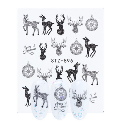 1 tk küünte veeülekande kleebis Lineaarne lillemuster, küünekunsti kaunistused küünte maniküüri jaoks mõeldud liugur Vesimärgi fooliumid CHSTZ645