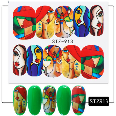 1 tk küünte veeülekande kleebis Lineaarne lillemuster, küünekunsti kaunistused küünte maniküüri jaoks mõeldud liugur Vesimärgi fooliumid CHSTZ645