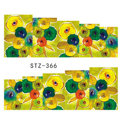 1 tk küünte veeülekande kleebis Lineaarne lillemuster, küünekunsti kaunistused küünte maniküüri jaoks mõeldud liugur Vesimärgi fooliumid CHSTZ645