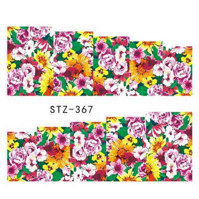 1 tk küünte veeülekande kleebis Lineaarne lillemuster, küünekunsti kaunistused küünte maniküüri jaoks mõeldud liugur Vesimärgi fooliumid CHSTZ645