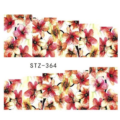 1 tk küünte veeülekande kleebis Lineaarne lillemuster, küünekunsti kaunistused küünte maniküüri jaoks mõeldud liugur Vesimärgi fooliumid CHSTZ645