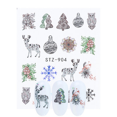 1 tk küünte veeülekande kleebis Lineaarne lillemuster, küünekunsti kaunistused küünte maniküüri jaoks mõeldud liugur Vesimärgi fooliumid CHSTZ645