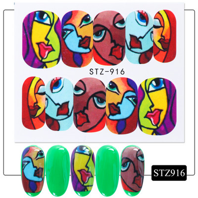 1 tk küünte veeülekande kleebis Lineaarne lillemuster, küünekunsti kaunistused küünte maniküüri jaoks mõeldud liugur Vesimärgi fooliumid CHSTZ645