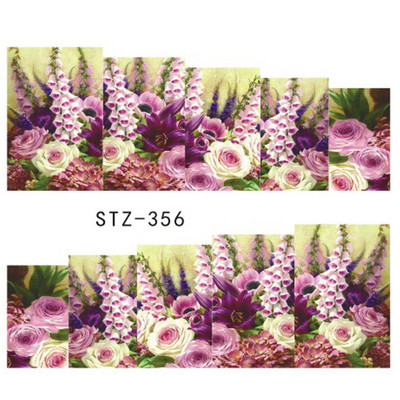 1 tk küünte veeülekande kleebis Lineaarne lillemuster, küünekunsti kaunistused küünte maniküüri jaoks mõeldud liugur Vesimärgi fooliumid CHSTZ645