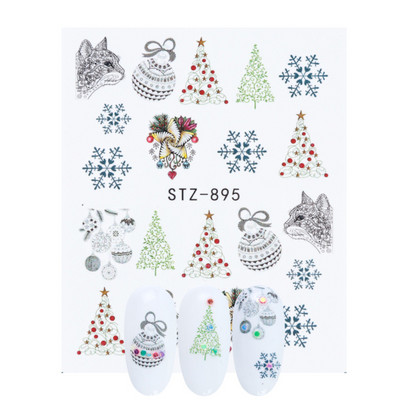 1 tk küünte veeülekande kleebis Lineaarne lillemuster, küünekunsti kaunistused küünte maniküüri jaoks mõeldud liugur Vesimärgi fooliumid CHSTZ645