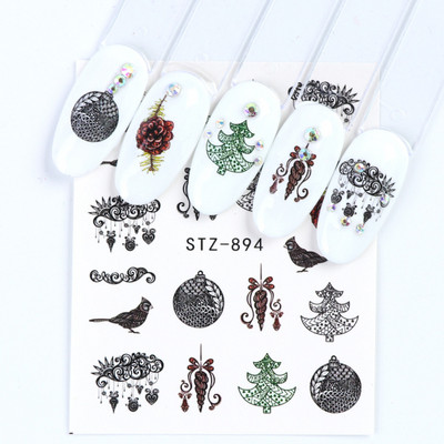 1 tk küünte veeülekande kleebis Lineaarne lillemuster, küünekunsti kaunistused küünte maniküüri jaoks mõeldud liugur Vesimärgi fooliumid CHSTZ645