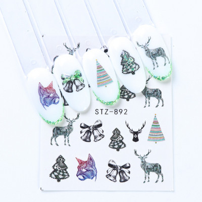 1 tk küünte veeülekande kleebis Lineaarne lillemuster, küünekunsti kaunistused küünte maniküüri jaoks mõeldud liugur Vesimärgi fooliumid CHSTZ645