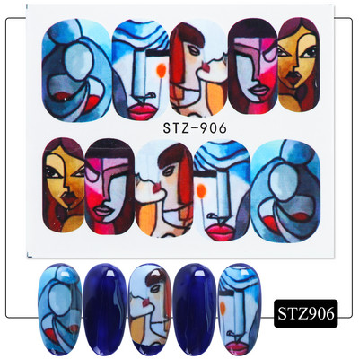 1 tk küünte veeülekande kleebis Lineaarne lillemuster, küünekunsti kaunistused küünte maniküüri jaoks mõeldud liugur Vesimärgi fooliumid CHSTZ645