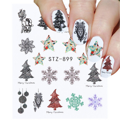 1 tk küünte veeülekande kleebis Lineaarne lillemuster, küünekunsti kaunistused küünte maniküüri jaoks mõeldud liugur Vesimärgi fooliumid CHSTZ645