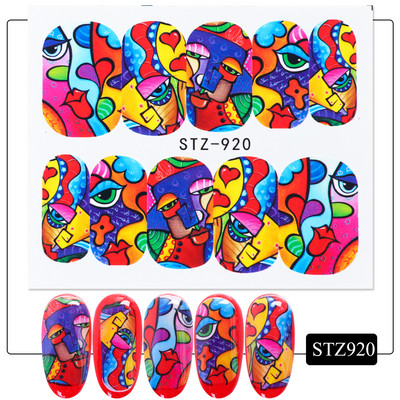 1 tk küünte veeülekande kleebis Lineaarne lillemuster, küünekunsti kaunistused küünte maniküüri jaoks mõeldud liugur Vesimärgi fooliumid CHSTZ645