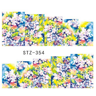 1 tk küünte veeülekande kleebis Lineaarne lillemuster, küünekunsti kaunistused küünte maniküüri jaoks mõeldud liugur Vesimärgi fooliumid CHSTZ645