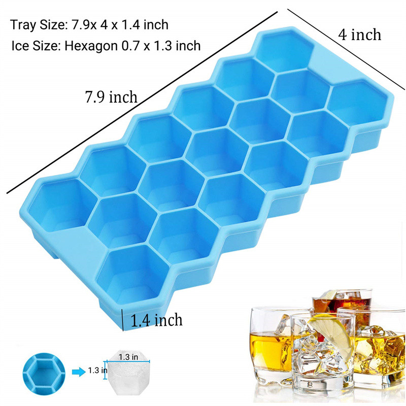 37 παγάκια, δίσκος για καλούπια πάγου σιλικόνης, παγομηχανή χωρίς BPA Κυψελοειδή παγάκια Εύκολης απελευθέρωσης