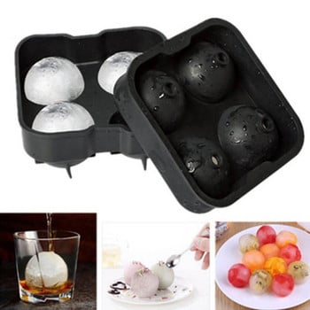 Whisky Ice Cube Maker Ball Mold Mold Brick Round Bar Accessories Висококачествена черна форма за лед Кухненски инструменти