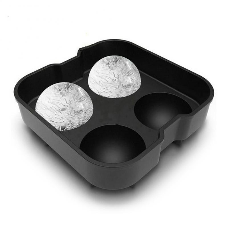 Whisky Ice Cube Maker Mold Mold Mold Αξεσουάρ στρογγυλής μπάρας Αξεσουάρ υψηλής ποιότητας Μαύρο χρώμα Καλούπι πάγου Εργαλεία κουζίνας